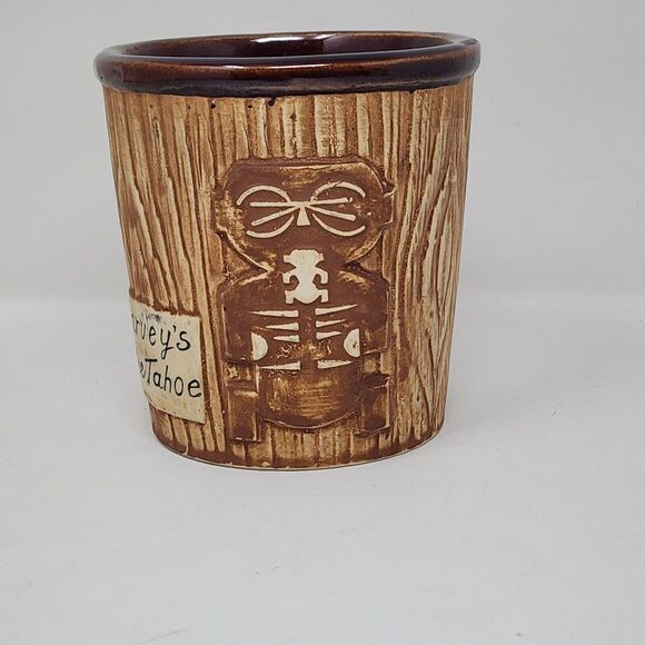 Tiki Mug Bar Cup Vase Harveys Lake Tahoe Ceramic Hawaiian Classic Art - Picture 1 of 7